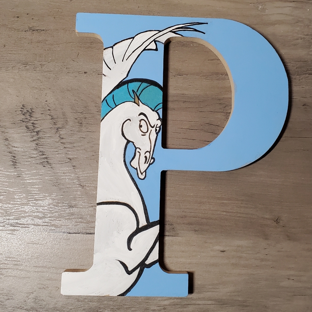 Hand painted Disney Hercules Pegasus Alphabet Letter art